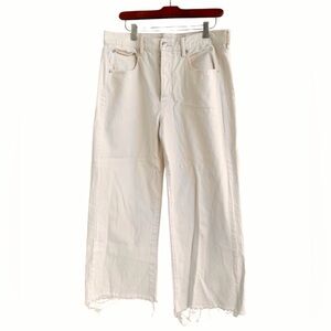 American Eagle Wide Leg Crop Cream Regular Length Jeans size 12